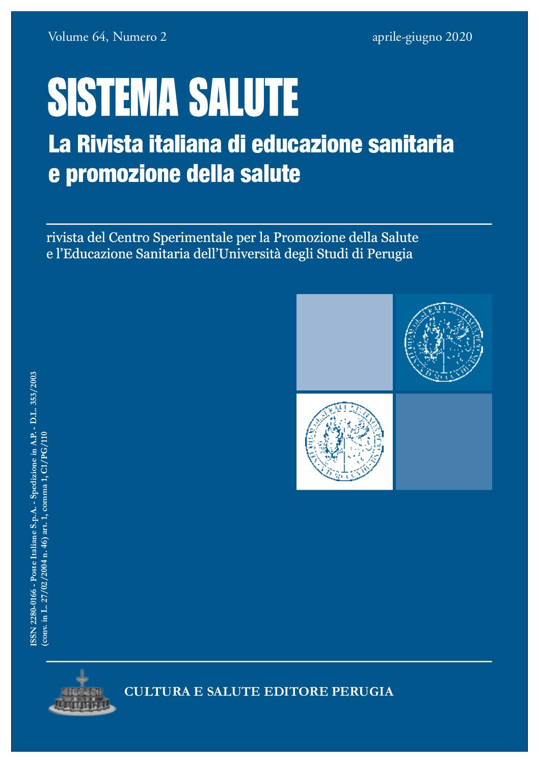 64,　aprile-giugno　2020　Cultura　Salute　–　Edizioni　VOLUME　Perugia　N.2　Editore
